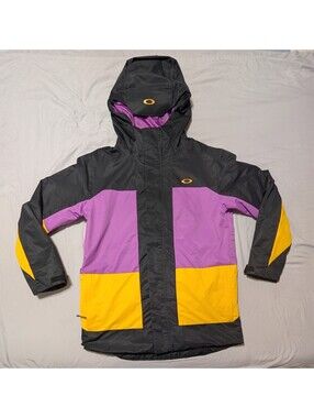 Oakley Beaufort RC Insulated Ski Snowboard Jacket Mens XL Purple Yellow Black